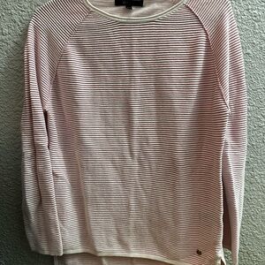 Orly Pink & White Striped Long Sleeve Top